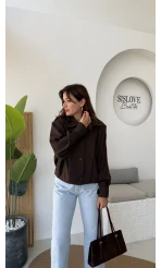 Pileli Trençkot - Kahverengi