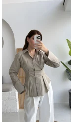 Pilili Gömlek - Bej Haki Tonları - Kod: 4965