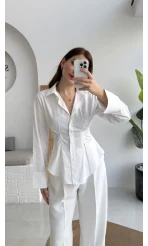 Pilili Gömlek - Beyaz - Kod: 4965