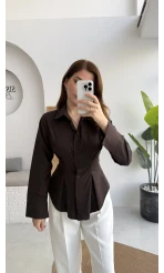 Pilili Gömlek - Kahve - Kod: 4965