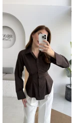 Pilili Gömlek - Kahve - Kod: 4965