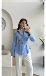 Pilili Gömlek - Mavi - Kod: 4965