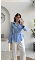 Pilili Gömlek - Mavi - Kod: 4965
