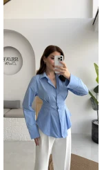 Pilili Gömlek - Mavi - Kod: 4965