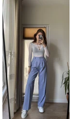 Pinata Pileli Palazzo Pantolon- Bebe Mavisi