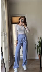 Pinata Pileli Palazzo Pantolon- Bebe Mavisi