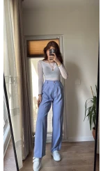 Pinata Pileli Palazzo Pantolon- Bebe Mavisi