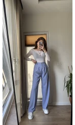 Pinata Pileli Palazzo Pantolon- Bebe Mavisi