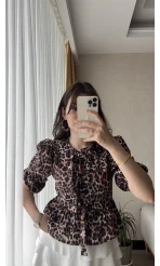 Pinella Leoplarlı Gömlek