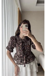 Pinella Leoplarlı Gömlek