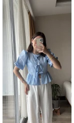 DAR KALIP! Pinella Mavi Gömlek