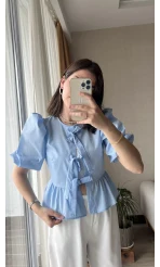 DAR KALIP! Pinella Mavi Gömlek