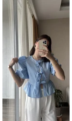 DAR KALIP! Pinella Mavi Gömlek