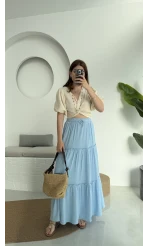 Pinterst Etek Astarlı Mavi