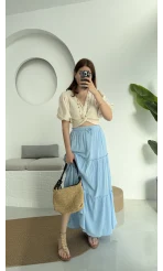 Pinterst Etek Astarlı Mavi