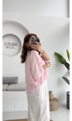 Pome Keten Karışımlı Tek Cepli Gömlek Pembe - 2114