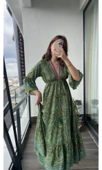 Pool Serisi Premium Yeşil Uzun Elbise