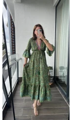 Pool Serisi Premium Yeşil Uzun Elbise