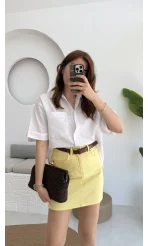 Poplin Kumaş Gömlek Beyaz - 2093