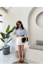 Poplin Kumaş Gömlek Mavi - 2093