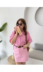 Poplin Kumaş Gömlek Pembe - 2093