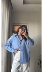 Poplin Premium Mavi Gömlek