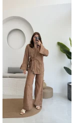 Portion Tensel Kimono Takım Kahve