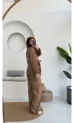 Portion Tensel Kimono Takım Kahve