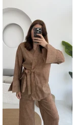Portion Tensel Kimono Takım Kahve