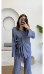 Portion Tensel Kimono Takım Koyu Mavi