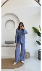 Portion Tensel Kimono Takım Koyu Mavi