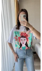 Portre Beyaz T-Shirt