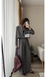 Premium Antrasit Ceketli Takım