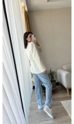 Premium Blazer Ceket Kırık Beyaz