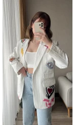 Premium Blazer Nakış Detay Ceket