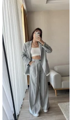 Premium Gri Palazzo Pantolon