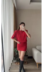 Premium Kırmızı Vatkalı Elbise