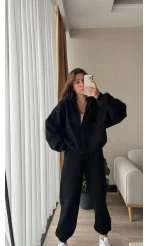 Premium Siyah Hırkalı Takım