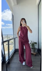 PREMİUM TAKIM Asimetrik Kesim Bordo