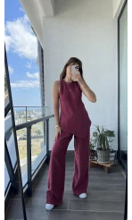PREMİUM TAKIM Asimetrik Kesim Bordo