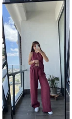 PREMİUM TAKIM Asimetrik Kesim Bordo