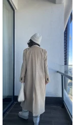 Premium Tüylü Bej Kaban