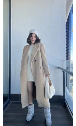 Premium Tüylü Bej Kaban