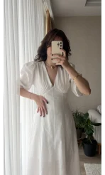 Prenses Beyaz Fiyonk Elbise