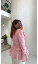 Prenses Dantel Bluz - Pembe - Kod: 105332