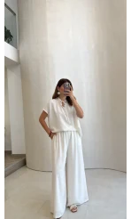 Pretty Bağlamalı Reglan Kol Takım - Beyaz - Kod: 9165