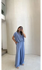 Pretty Bağlamalı Reglan Kol Takım - Mavi - Kod: 9165