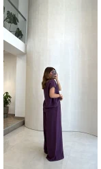 Pretty Bağlamalı Reglan Kol Takım - Mor - Kod: 9165