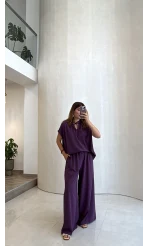 Pretty Bağlamalı Reglan Kol Takım - Mor - Kod: 9165