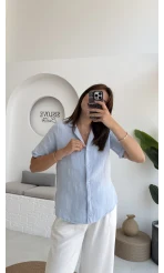 Puf Gömlek-2104-Bebe Mavisi